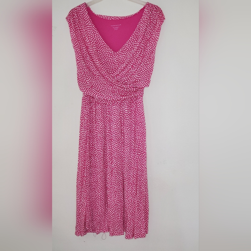 Pink and white polka dot dress, large
